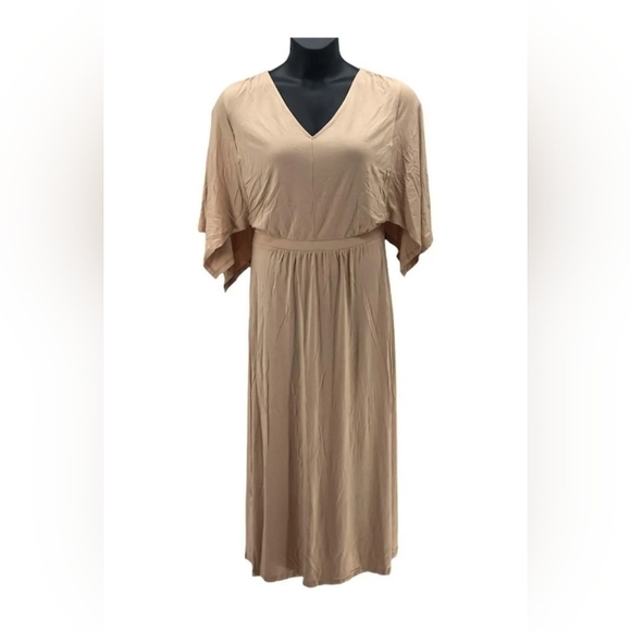 GODDESS DRESS G by Giuliana EcoLuxe Knit Dress Sand 1xp 1x Petite SO SOFT! - Picture 1 of 6